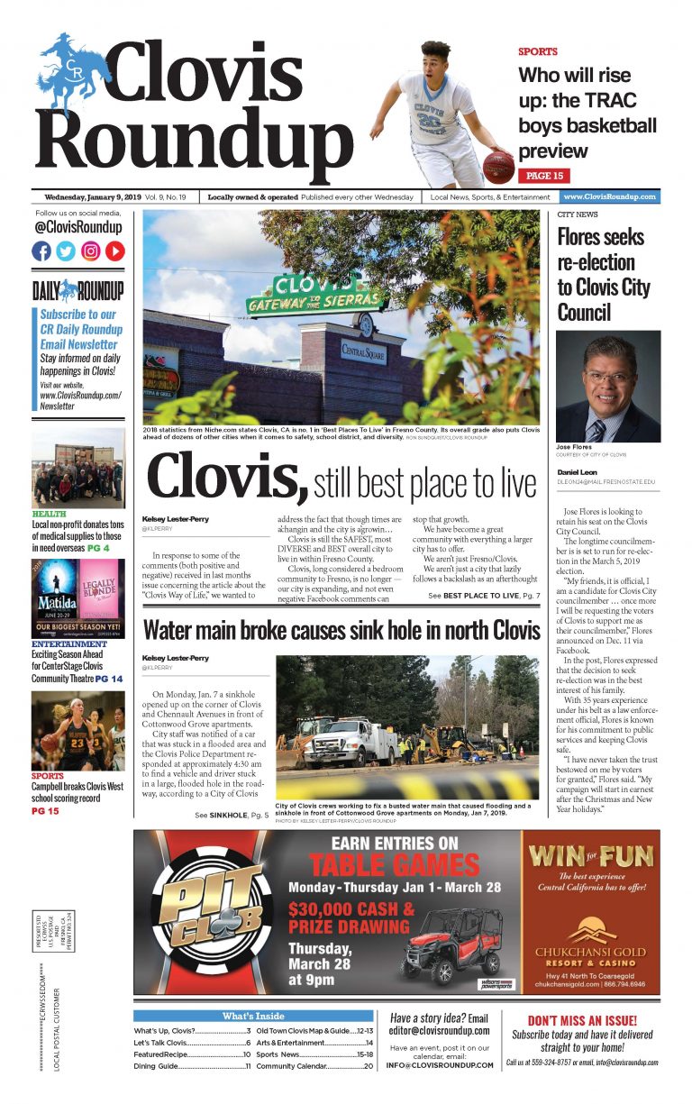 Clovis Roundup – January 9, 2019