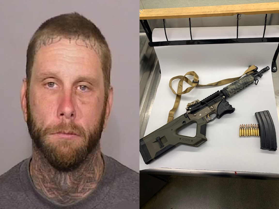 Traffic stop nets parolee gang member with AR15 style rifle Clovis