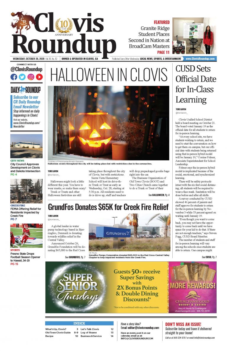 Clovis Roundup – October 28, 2020