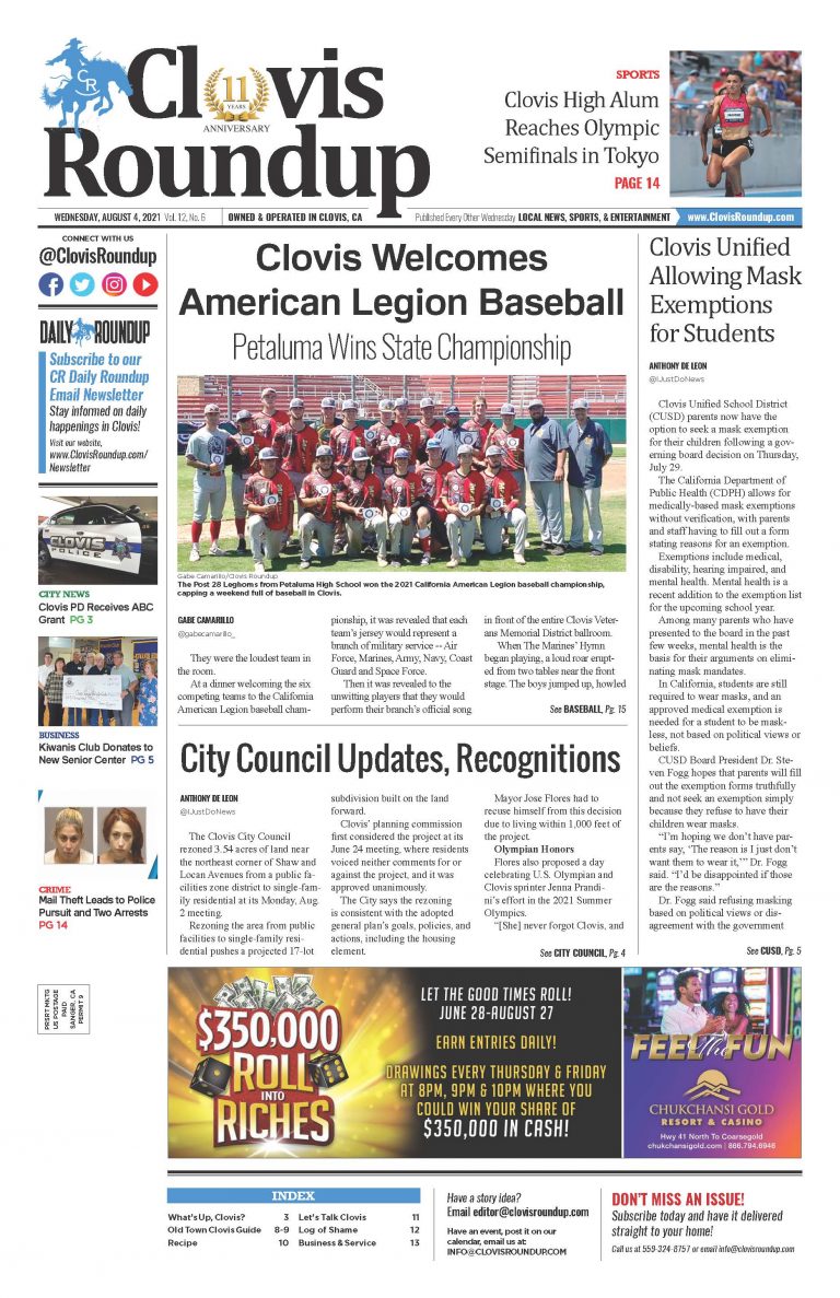 Clovis Roundup – August 4, 2021