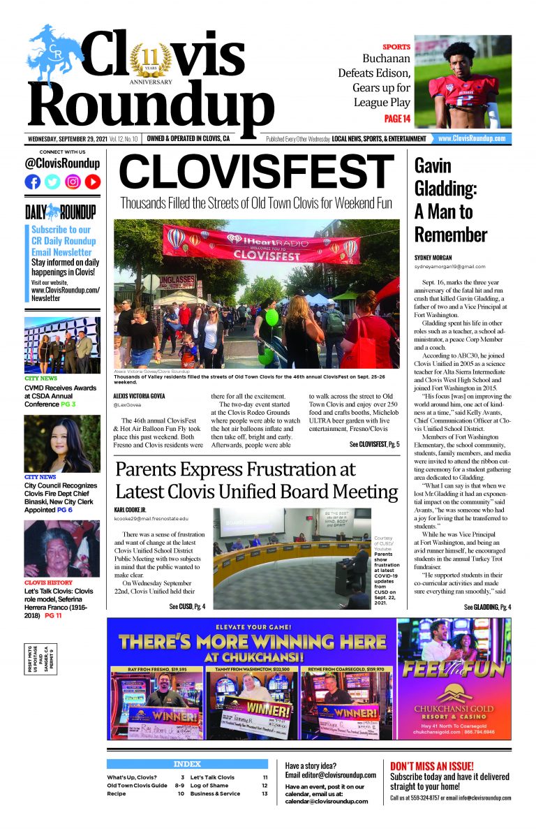 Clovis Roundup: September 29, 2021
