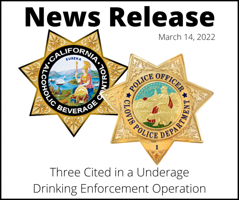 Three Cited in an Underage Drinking Enforcement Operation