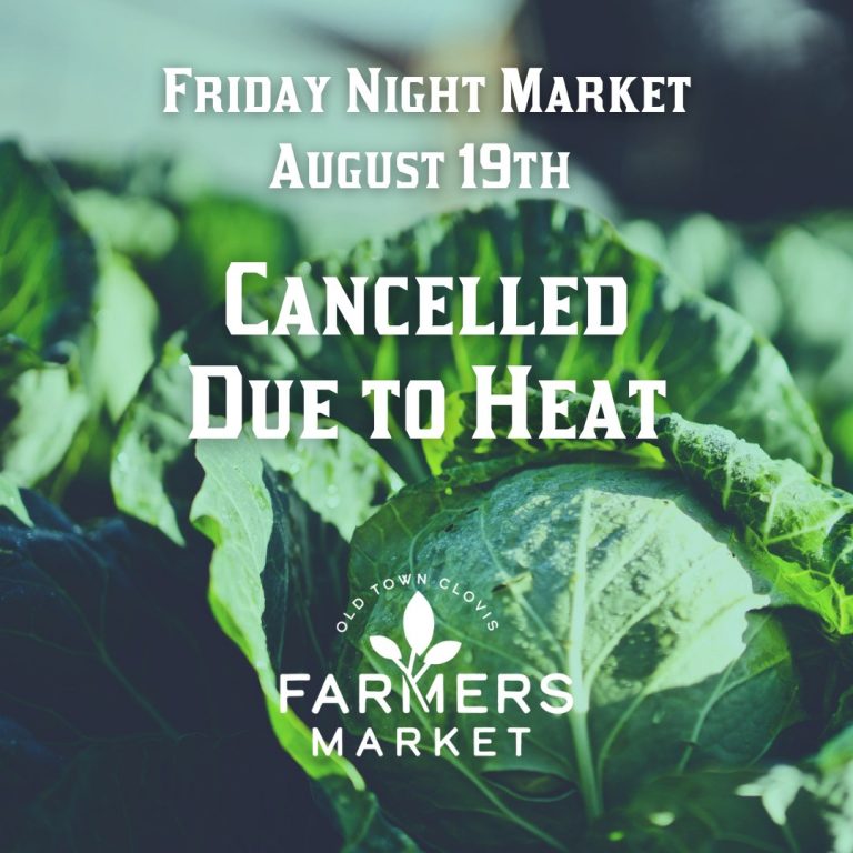 Farmers market cancelled due to heat
