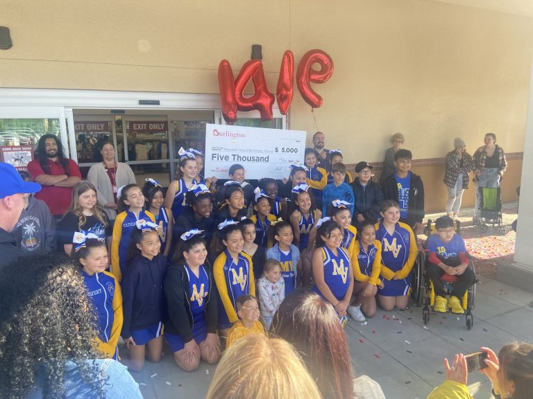 New Burlington Store Opens; Gives $5000 to Mountain View Elementary