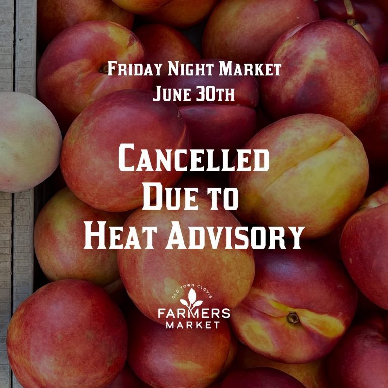 Friday Night Farmers Market Canceled for June 30th