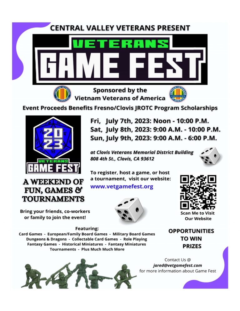 Central Valley Veterans present ‘Veterans Game Fest’ fundraiser